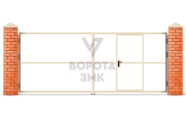 Распашные ворота под евроштакетник 1750×1750 ЗМК-4989